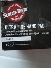 3M Scotch-Brite Ultra Fine Hand Pad Grade 7448B, Box of 60, 6 x 9 in Hand Pads,