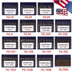 Dental Carbide Burs FG1/2/3/4/5/6/7/8 Round for High Speed Handpiece 10 -100Pcs