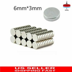 6mm x 3mm N52 Fridge Magnet Strong Disc Rare Earth Neodymium 1/4″x1/8″ 20-200PCS