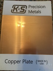 K and S Copper Sheet Plate 9 by 12 Etching Plate .050 Inch Thick