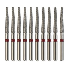 Dental Diamond Burs Round End Taper High Speed Bur FG Fine Grit Red 850/016F