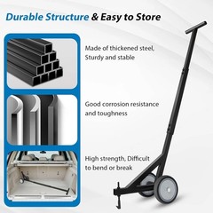 Heavy Duty Manhole Cover Hook with Wheels,Multipurpose Lifting and Pulling