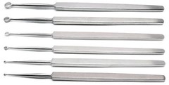 Fox Dermal Curettes Dermatology 1mm,2mm,3mm,4mm,5mm,6mm ENT 6 Pcs Instruments