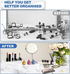 Large Acrylic Risers 8 Pcs 2 Set Acrylic Display Set Rectangular Stands Shelf