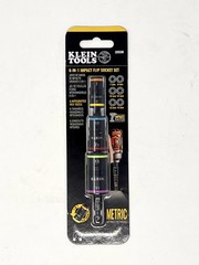 Klein Tools 32933M 6-in-1 Impact Rated Flip Socket Set 5” 6 Metric Hex Sizes NEW