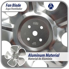 Appli Parts APFB-A09CCW Aluminum Fan Blade 9 in, 230 mm, CCW, 22 degrees, hubles