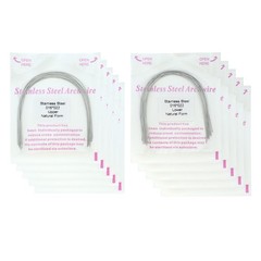 100pcs Orthodontic Archwire Stainless Steel Brace Wires Natural Round Rectanglar