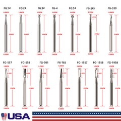 10-100Pcs Dental Carbide Burs for High Speed Handpiece Round Cone Bur Diamond FG