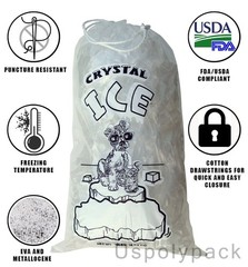 8 lb Ice Bags with Drawstrings 11 in x 18 in x 1.4 mil Case500 Heavy Duty Com…