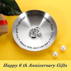 6 Year Anniversary Iron Gifts for Him Her Couples 6th Wedding small, Silver