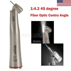 Dental 45° Angle inner Channel contra angle fiber optic LED 1:4.2 handpiece USA