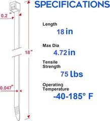 18 Inch Zip Ties Double Sided Toothed,75 LBS Tensile Strength Heavy Duty Cabl…