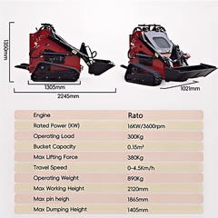 Brand New Compact Mini Crawler Skid Steer Loader 23hp Gas Engine EPA Free Ship