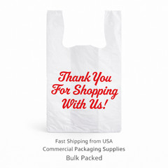 Bags 1/5 Large 23 x 13 x 8″ Thank You” T-Shirt Plastic Grocery Shopping Bags