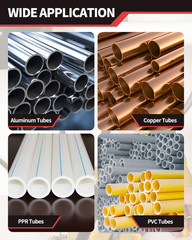 4 PCS 4 in 1 Copper Tubing Brush and Reamer, 1/2 in and 3/4 in Copper Pipe Clean
