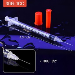 30G 1cc 1/2″ Syringe – Individual Package-100 Pack 1/2″, orange