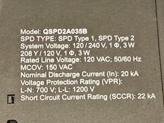 Siemens Boltshield QSPD 35kA, 2-Pole, Single Phase, Type-1 Plug-In Surge Protect