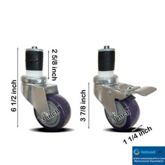 3 in. Casters for Stainless Steel Work Table SET OF 4