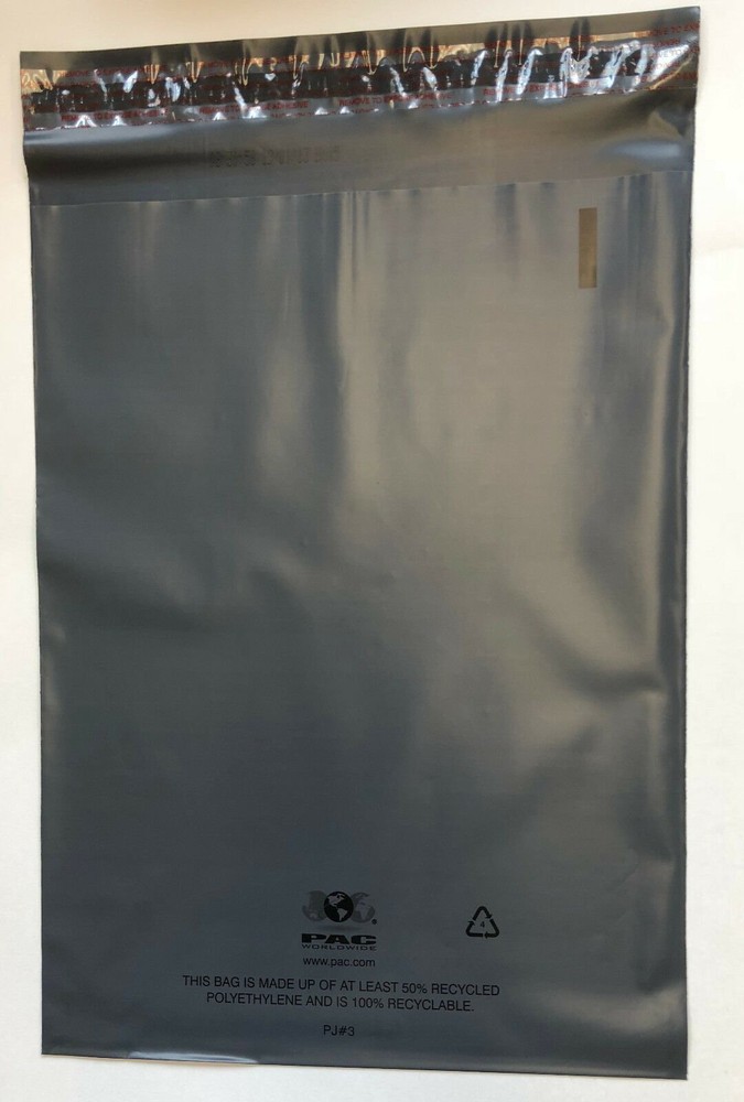 100 Recyclable Poly Bag Mailers 7.5×10.5 Grey Gray Unlined Self Seal Envelope
