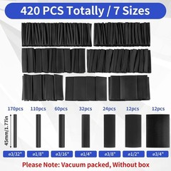 446 Pcs Heat Shrink Tubing Kit-4:1 Ratio Adhesive Lined Marine Grade Shrink