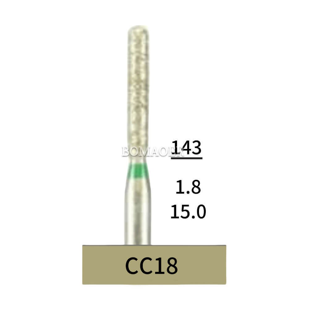 100 PCS Dental Lab HP Round Cylinder Diamond Bur CC18 Electroplated Coarse