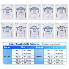 AZDENT Dental Orthodontic Super Elastic Niti Round Arch Wire Ovoid/Nature Form