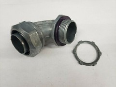Unbranded 1-1/4″ Zinc Steel 90 Degree Liquid-Tight Connector