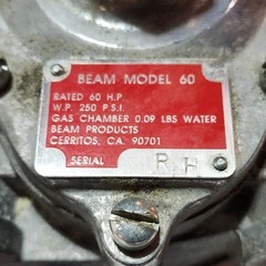 Beam Products Model 60 Propane Regulator, New Old Stock as Shown