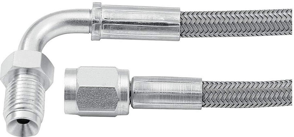 24in Straight Braided Brake Line Stainless Steel Performance Hydraulic Hose