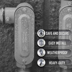 Pack of 6 – 3/4″ LR Conduit Body, Die Cast Aluminum, Stamped Steel Cover