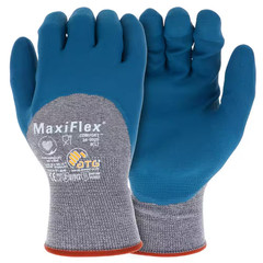 Maxiflex Comfort Unisex Medium Blue/Gray Nitrile Coated Nylon Multi-Purpose Glov