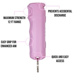Police Magnum pepper spray .50oz pink flip top keychain self defense protection