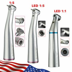 YBB Dental Low Speed Handpiece 1:5 (Fiber Optic) Contra Angle 1:1 LED Self Power