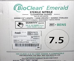 Ansell BioClean Emerald BENS Gloves Case 200 pairs Sz. Small 7.5