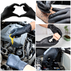 First Glove Black Industrial Disposable Nitrile Gloves 6 Mil Latex & Powder Free