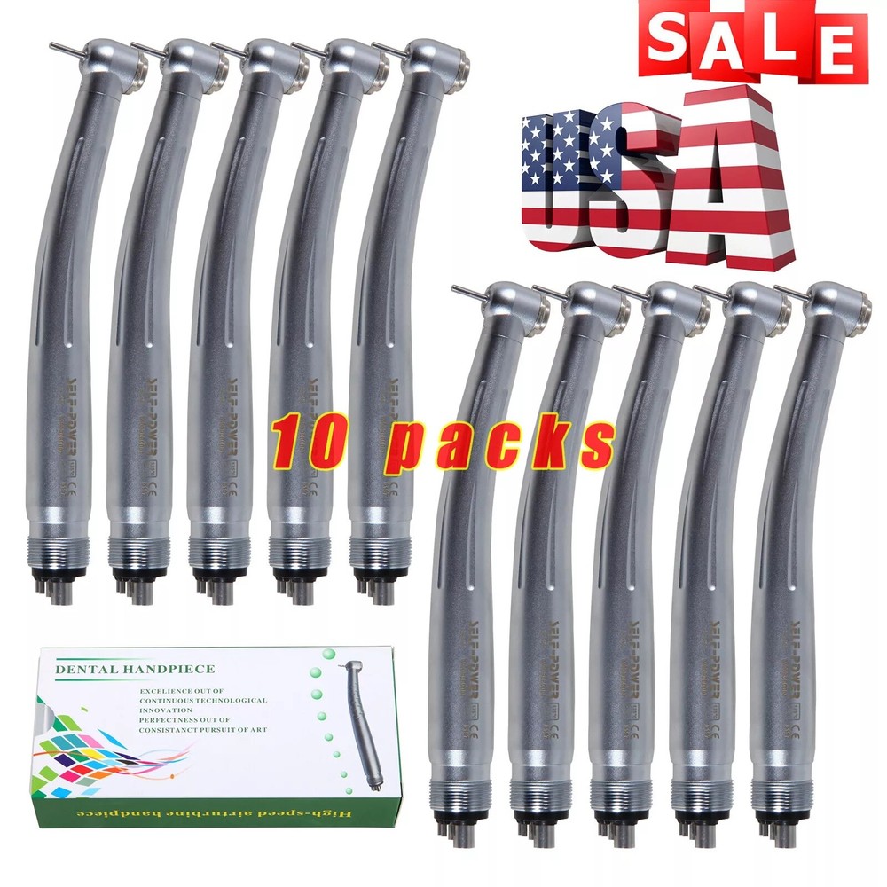 10 packs USA Dental High Speed Handpiece Push Standard Head 4Holes Turbine