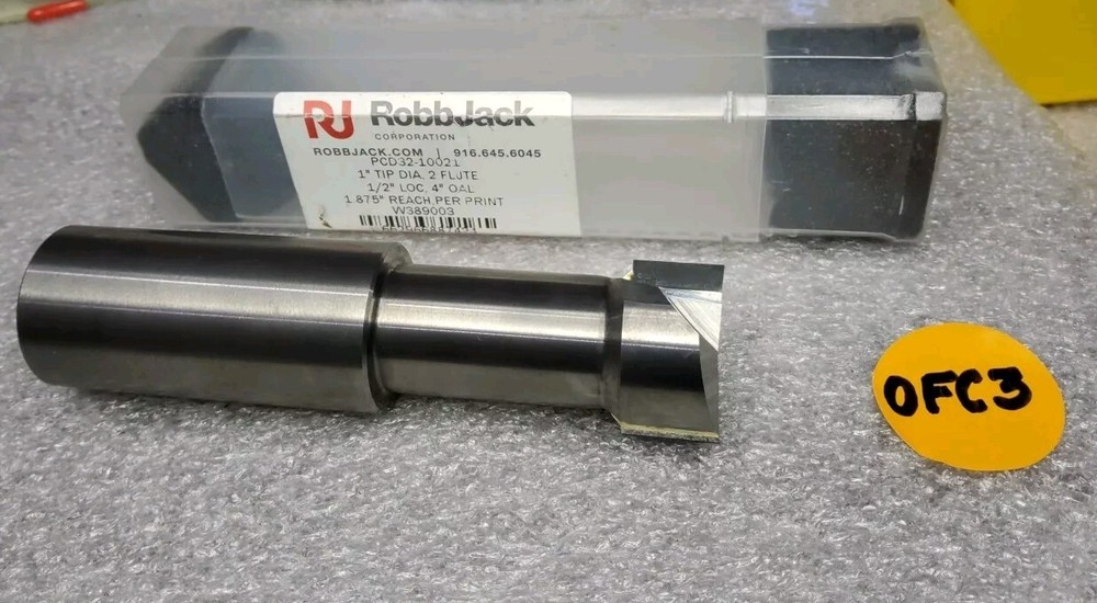1″ X 1/2″ LOC X 4″ OAL X 1″ SHANK, 2-FLUTE PCD 32-10021 TIPPED MILLING CUTTER