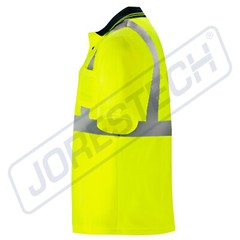 5 Pack Hi-Vis Lime Safety Workwear Short Sleeve Polo Shirt Top Reflective Tape