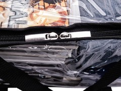 6-Pack Clear Vinyl Moving Storage Bags w Dual Zipper, Handles & ID Insert Pocket