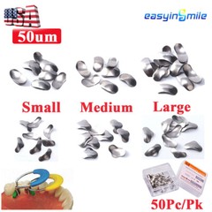 50Pcs Dental Matrices Bands Sectional Contoured Metal Matrix bands soft S/M/L US