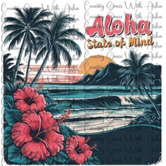 Sublimation Print Aloha Beach Ready to Press Paper Ink Heat Transfer