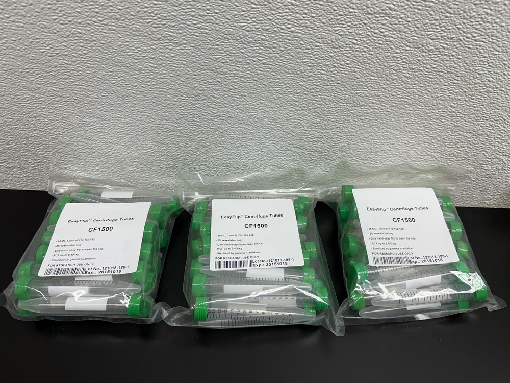 CELLTREAT EasyFlip Centrifuge Tubes CF1500 15ML Conical Flip Top Lot 3 PKS