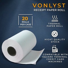 Vonlyst Receipt Paper Roll for Square Terminal Credit Card Machine (20 rolls)