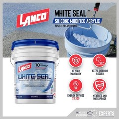 ELASTOMERIC ROOF SEALER 5 Gallon White Coating Waterproof Rubberized Cool RV