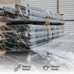 Narrow Banding Stretch Film Shrink Wrap Blue Color 5″ x 1000′ 80 Ga 12 Rolls