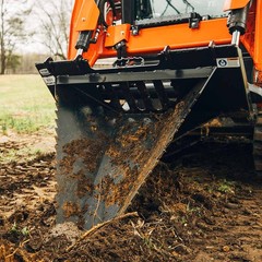 Titan Attachments Economy Series Stump Bucket Tree Scoop V2, Skid Steer Quick Ta