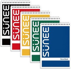 Steno Pads 6×9 5 Pack Gregg Ruled Top Spiral Notebook 60 Sheets