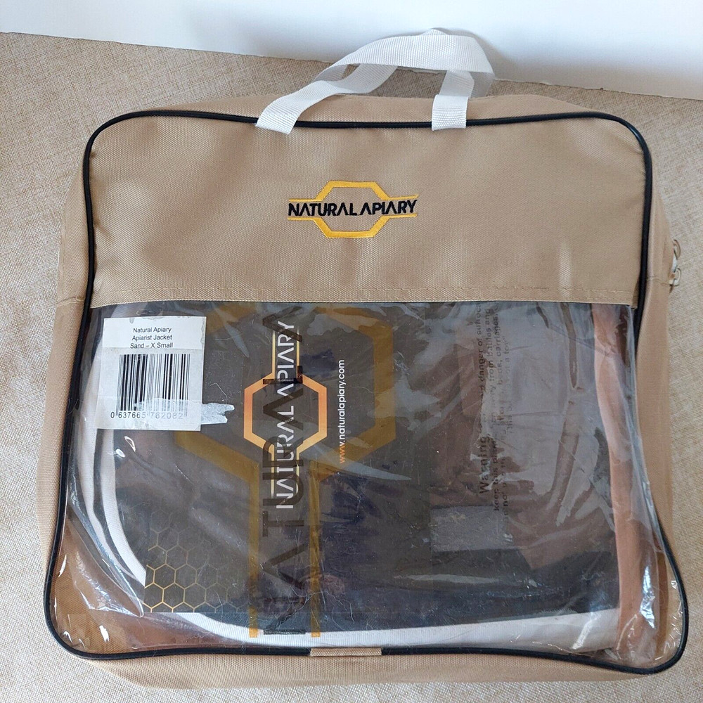 Natural Apiary Beekeeper Apiarist Jacket w/ Fencing Veil & Carrying Tote XSmall