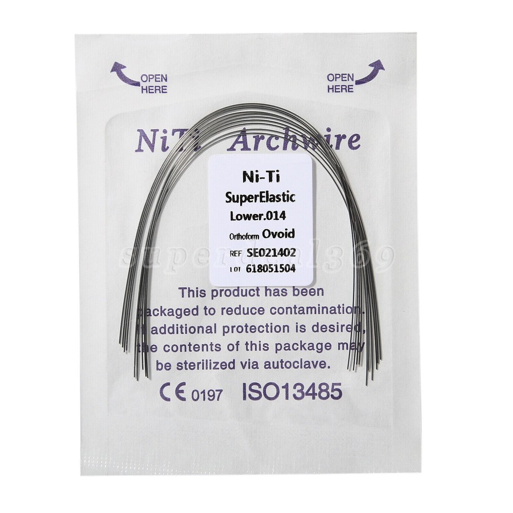 Arcos de Dental Ortodoncia Redondos Niti Arco de Alambre Su Arch Wire 10pcs/pk