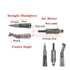 3* Dental Low Speed Air Motor E-Type Contra Angle Straight Handpiece NSK NMP